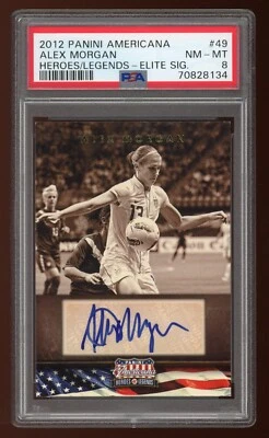 2012 Panini ALEX MORGAN #49 - Rookie Auto (RC) PSA 8 - Heroes & Legends USWNT SP - Image 1 of 2
