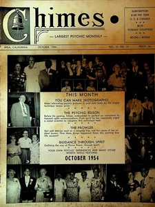 Chimes Magazine Psychic October 1954 Skotographs Thomas Edison Robert Chaney - Imagen 1 de 1
