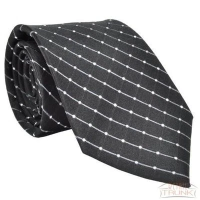 $103 Geoffrey Beene Men Gray Blue White Check Tie Classic Slim Necktie 60x3.25 - Image 1 of 4