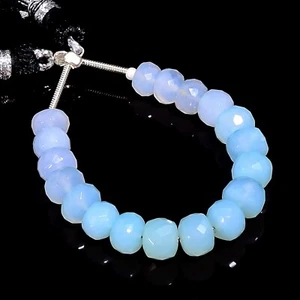 Natural Peru Chalcedony Gemstone Rondelle Faceted Beads 7X7X4mm Strand 4" E-2497 - Picture 1 of 1