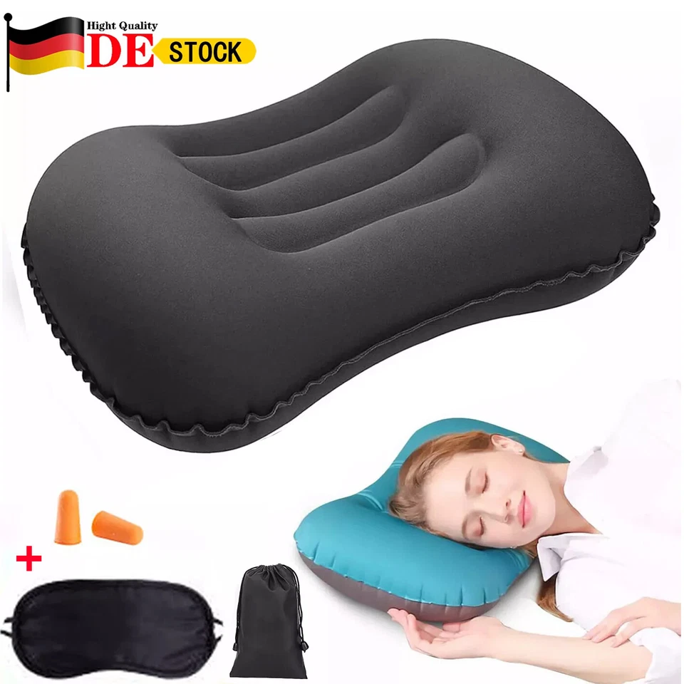 Aufblasbares Kissen Ultraleichtes Kopfkissen für Strand Reise Camping Outdoor - Bild 1 von 4