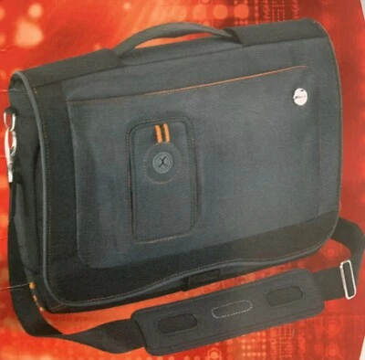 TARGUS 便携式电脑 邮差包 软垫 学校 商务 工作 黑色 尼龙 公文包 — 第 1/4 张图片