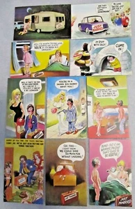 Bargain Lot of Ten Humorous "JUST MARRIED" 1970's Bamforth COMIC Postcards - Bild 1 von 6