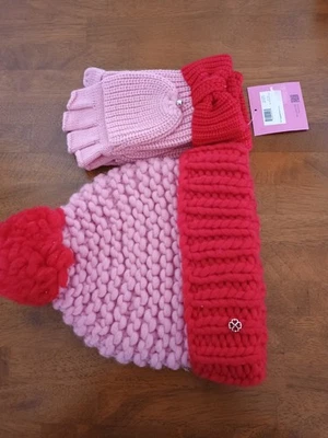 JUEGO DE 2 SOMBREROS Y GUANTES/MITONES KATE SPADE NUEVO Foto 1 de 4
