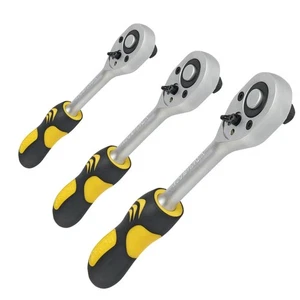 3 Stk. Umschaltknarre 1/2", 3/8", 1/4" Ratschenschlüssel Umschalt Ratsche Knarre - Bild 1 von 1