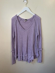 We The Free By Free People Damen Lavendel Langarm V-Ausschnitt Top Größe Small - Bild 1 von 5