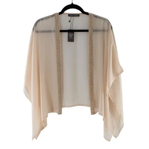 Vince Camuto Topper With Beaded Velvet Placket Top #K240 - Picture 1 of 3