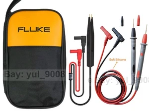 Cables de prueba de silicona suave con agujas afiladas chapadas en oro + bolsa suave para FLUKE 15B+ - Imagen 1 de 8