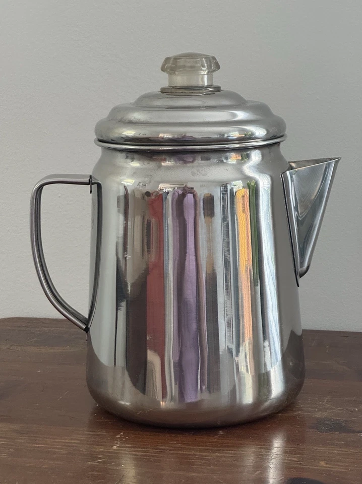 Coleman 12-Cup Stainless Steel Stove Top / Camping Percolator Coffee Pot - image 1 of 4