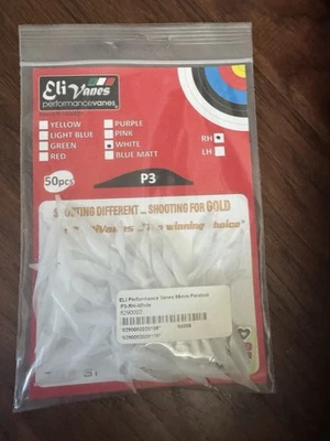 Eli Performance Vanes P3 56mm RH White Archery Fletching - Image 1 of 2