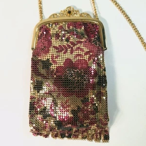 Whiting & Davis 1985 Heritage Collection Color Art Floral Enamel Mesh Purse - Picture 1 of 15