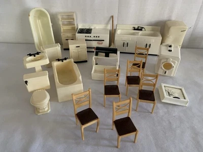 Vintage Plastic Renwal Dollhouse Baby Furniture Set  Of 20 - Image 1 of 4
