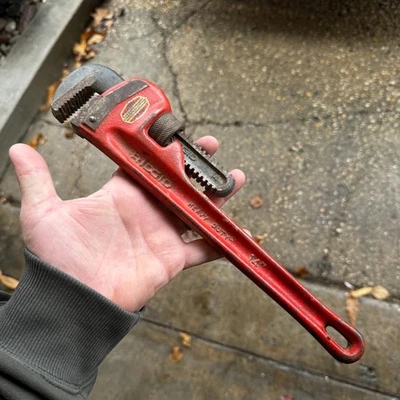 Vintage RIDGID 14" Chave de Tubo Ajustável Resistente EUA Macaco - Imagem 1 de 4