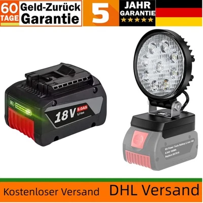 Für Bosch 18V BAT618 Akku LED Arbeitsleuchte 18V Strahler Taschenlampe mit Akku - Bild 1 von 4