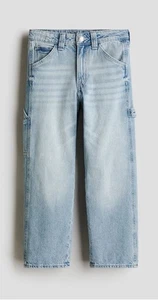 H &M Boys Loose Fit Carpenter Jeans Light Denim Blue Size: 16 (12-13Y) - Picture 1 of 6
