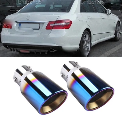 2x Exhaust Pipe Tip Rear Tail Throat Muffler Stainless For Mercedes Benz AMG Foto 1 de 4