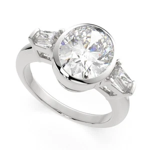 4 Ct Oval Cut Diamond Engagement Ring SI1 D White Gold 14k - Picture 1 of 8