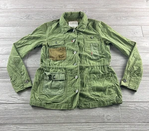 Giacca donna Anthropologie (HEI HEI ) verde militare cotone ricamato XS - Foto 1 di 10
