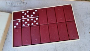 Set Of 28 Cardinal Brand No.5555 Red Bakelite? Dominos In Original Box - Picture 1 of 6