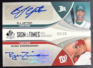 2006 SP Autentico segno dei tempi B.J. Upton/Ryan Zimmerman Dual Auto /25 SSP - Foto 1 di 2