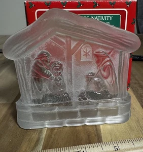 Christmas Around the World Frosted Glass Nativity Tealight Candle Holder Decor - Picture 1 of 3