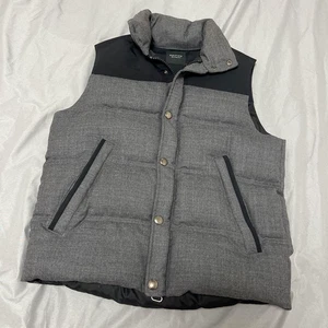 Harris Tweed Down Vest Size 38 Gray Gift From Japan - Picture 1 of 3