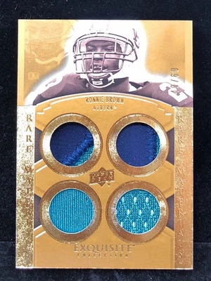 2010 Exquisite Football Ronnie Brown Rare Materials Dual Patch/Jersey #40/60 RC - Image 1 of 2