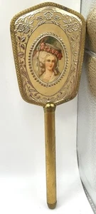 ANTIKE französische viktorianische Stil Messing Gold Zelluloid Waschtisch Handbürste Vintage - Bild 1 von 12