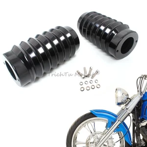 Cubierta deslizante de horquilla de motocicleta negra viva apta para Harley Touring Road Glide 86-13 - Imagen 1 de 14