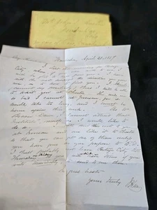 Rare Original Pre Civil War Era Letter Answered 4/20 1857 - Picture 1 of 5