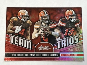 Absolute Team Trios 2019 Nick Chubb Baker Mayfield Odell Beckham Jr rojo/100 #69 - Imagen 1 de 4
