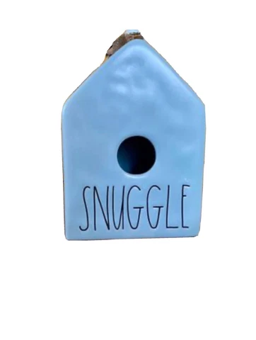 Rae Dunn By Magenta Snuggle Blue Ceramic Birdhouse New Cover