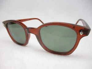 Pentax Hoya Sunglasses Preppy Retro Horn Rim 60's Style Red Frame G15 50 Large - Picture 1 of 6