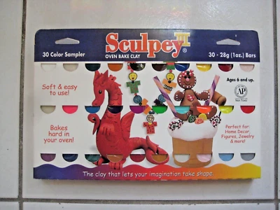 Sculpey III Polymer Clay Lot 30 Assorted Colors 1oz Blocks Oven Bake Clay NEW - Image 1 of 2