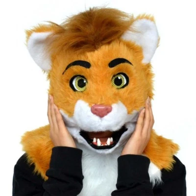 Husky Pelo Largo Gato Zorro Mascota Cabeza Fiesta Juegos con disfraces Halloween Adulto Fursuit Foto 1 de 4