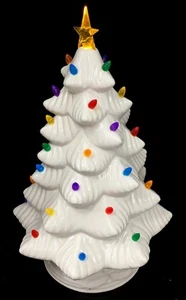 Vintage White Ceramic Christmas Tree with Lights Read Description 3C’s 16” - Picture 1 of 17