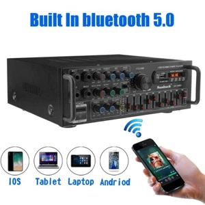 Bluetooth 5.0 HiFi Power Amplifier 2000W Stereo Karaoke FM USB EQ AUX Sunbuck E - Picture 1 of 13
