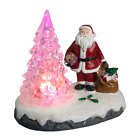 Dekoracja świąteczna LED, Święty Mikołaj z choinką