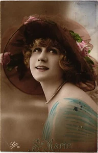 Mujer 1900 Postal Romántica Glamour Vintage (P1010) - Imagen 1 de 2