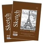 Set of 2 pcs, 9 x 12 inches Top Bound Spiral Premium Sketch Pad, 30 Sheets/book