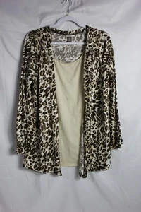 White Stag ladies size XL cardigan blouse with Leopard print. - Picture 1 of 7