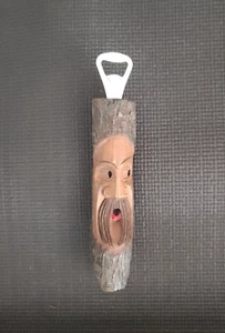 Flaschenöffner aus Holz ca. 22 cm Gesicht Kopf handgefertigt im Erzgebirge TOP! - Bild 1 von 6