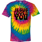 Jesus Loves You Christian  Church God Revolution Groovy Bible Gift Funny Tie Dye
