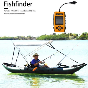 Echo Sounder Wired Sonar Fish Finder LCD Screen 100m Depth Locator Fishfinder - Picture 1 of 6