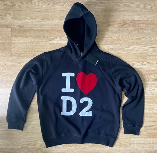 Felpa con cappuccio DSQUARED2 I Love D2 nera taglia XXL