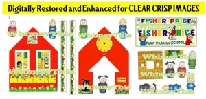 Vintage Fisher Price Little People #923 School LITHOS Sticker Decal Label Repair - Picture 1 of 1
