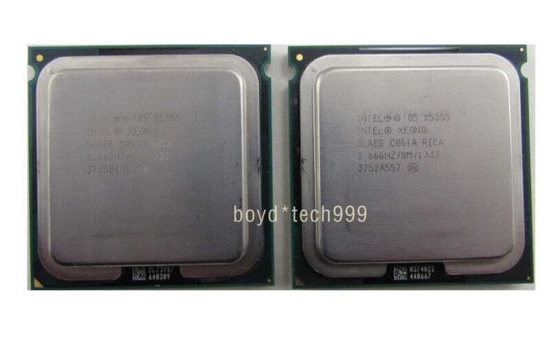 2 PCS Intel Xeon X5355 2.66GHz CPU 4cores 1333MHz LGA771 SLAEG Processor - Image 1 of 4