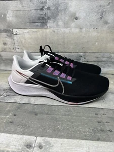 Nike Air Zoom Pegasus 38 Mens Size 13 Black Metallic Silver White CW7356-003 - Picture 1 of 10