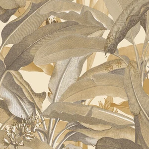 Norwall Manor House MH36537 Polynesian Leaves Ochre Brown Wallpaper - Picture 1 of 2