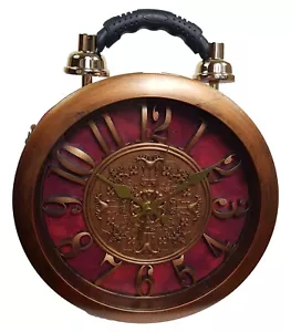 Designer Handtasche mit echter Uhr Weinrot -die Uhr funktioniert wirklich - Bild 1 von 6